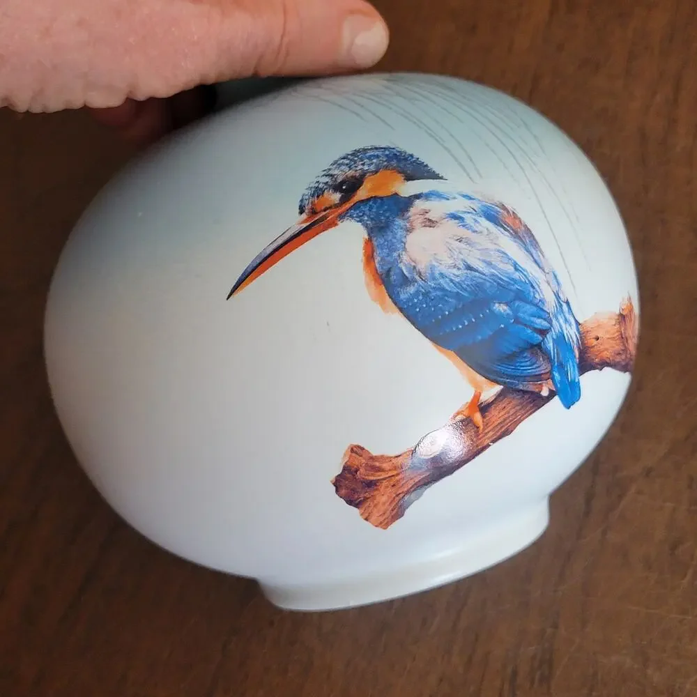 Vintage Spherical porcelain globe vase Birds in Taiwan series Tai-Hwa Pottery - Picture 5 of 16